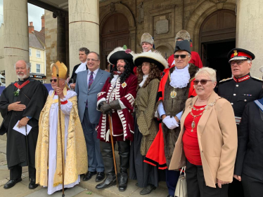 (Photo above: Michael Ellis MP with leaders in Northampton including the Lord Lieutenant, the High Sheriff, the Mayor of Northampton and the assistant Bishop of Peterborough)